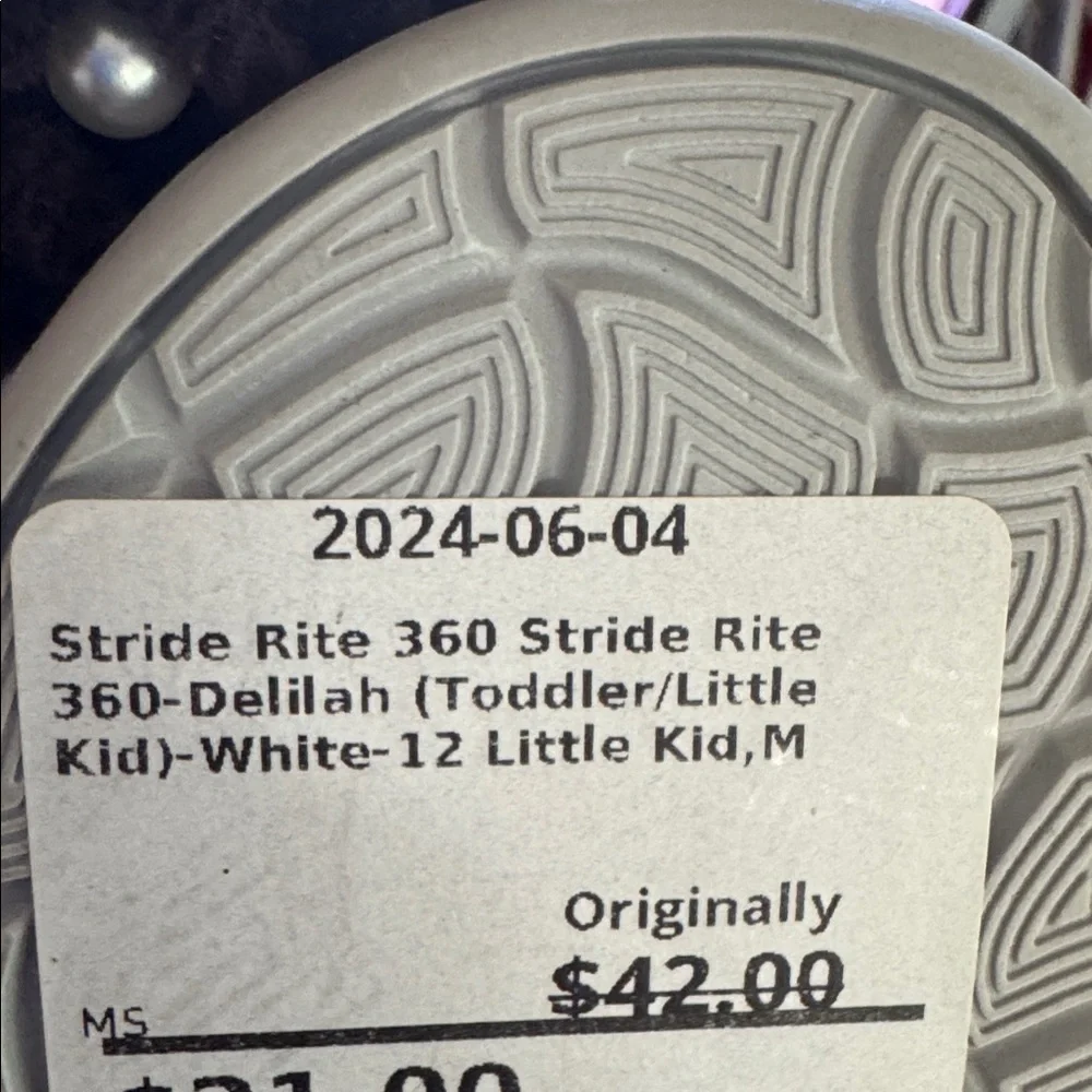 STRIDE RITE 360 Nwt 12 Girls Delilah White Velcro Strap Sandals